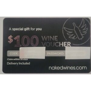 NAKED WINES $100 gift card voucher for Lot of 11 Cards #396